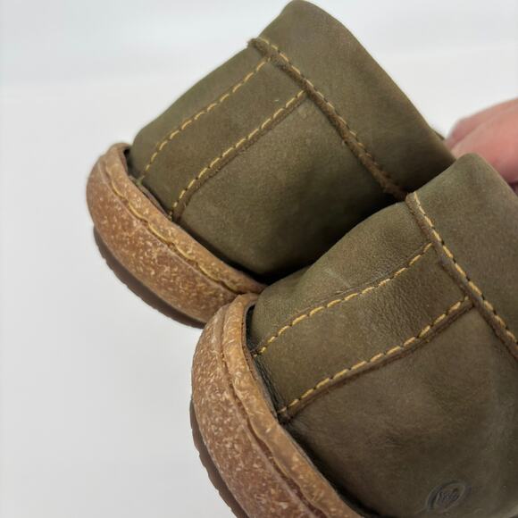 Born Nuala Booties 7 Green Nubuck Leather Ankle Lace Up Boots Shoes Earthy Lagom - Picture 7 of 10